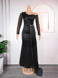 Dashiki African Dresses for Women Autumn Elegant African Long Sleeve V-neck Party Evening Long Maxi Dress African Clothes Women
