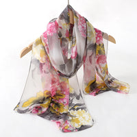 2024 New Print Chiffon Scarf Shawl Women Sunscreen Silk Scarf Turban Long Wrap Beach Travel Outdoor Accessories Trendy Headband