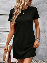 Women's Casual Daily Commuting Simple Straight-Cut Short-Sleeved Dress, Comfortable and Versatile.