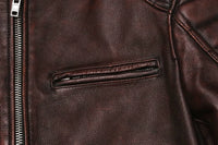2025 Vintage Brown Genuine Leather Jacket Real Natural Cowhide Men Motorcycle Biker Coat Mens Slim Calf Skin Coat