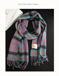 High Quality 100% Wool Scarf Men Winter Autumn Pure Wool Fashion Classic Warm Thick British Versatile Muffler Male Shawl Women