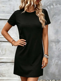 Women's Casual Daily Commuting Simple Straight-Cut Short-Sleeved Dress, Comfortable and Versatile.
