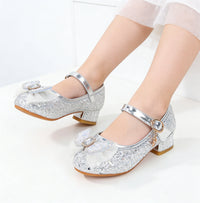 Kids' Casual Shoes Girls' Princess Sandals Children's Fashion Pink Blue High Heel Shoes Size 24-36