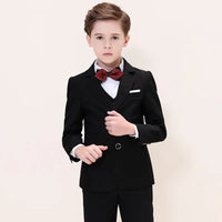 Kids Boys White Blazer Vest Pants 3PCS Set Children Baptism Wedding Prom Suit Baby Boy Elegant Dress Teenager Party Costume