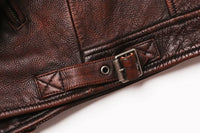 2025 Vintage Brown Genuine Leather Jacket Real Natural Cowhide Men Motorcycle Biker Coat Mens Slim Calf Skin Coat