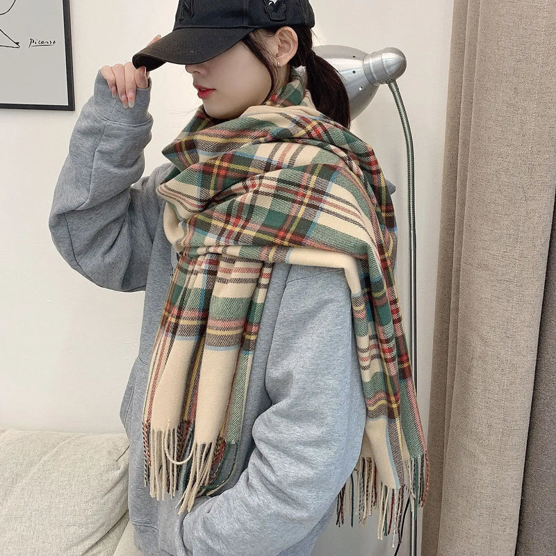 Women's Fashion Scottish Style Tartan Warm Scarf/Shawl