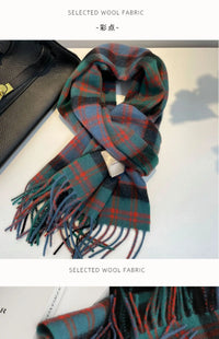 High Quality 100% Wool Scarf Men Winter Autumn Pure Wool Fashion Classic Warm Thick British Versatile Muffler Male Shawl Women