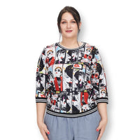 Women's Plus Size Vintage Fashion Anime Cartoon graphic Print O-neck Blouse T-shirt