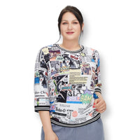 Women's Plus Size Vintage Fashion Anime Cartoon graphic Print O-neck Blouse T-shirt