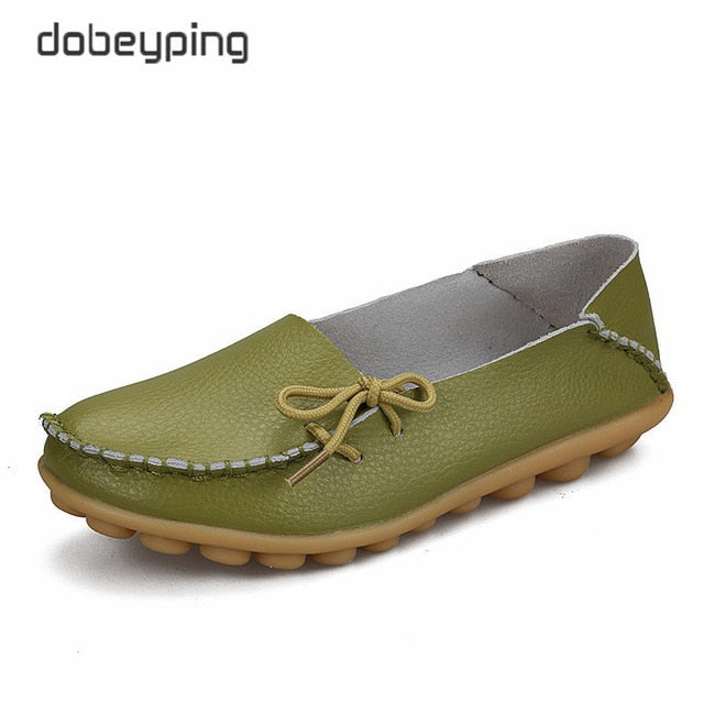 New Moccasins Women Flats 2019 Autumn Woman Loafers Genuine